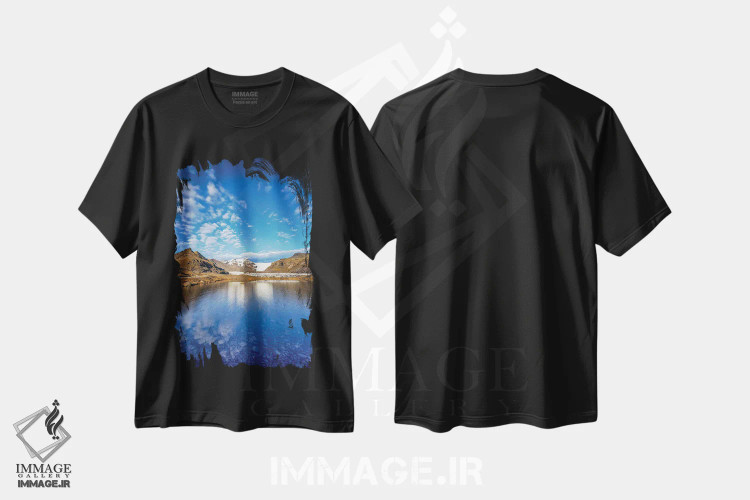 تیشرت مشکی طرح دار بازتاب یخچال سوینافلسیوکول، مدیوم اثر جین ریکس | فروشگاه ایماژ