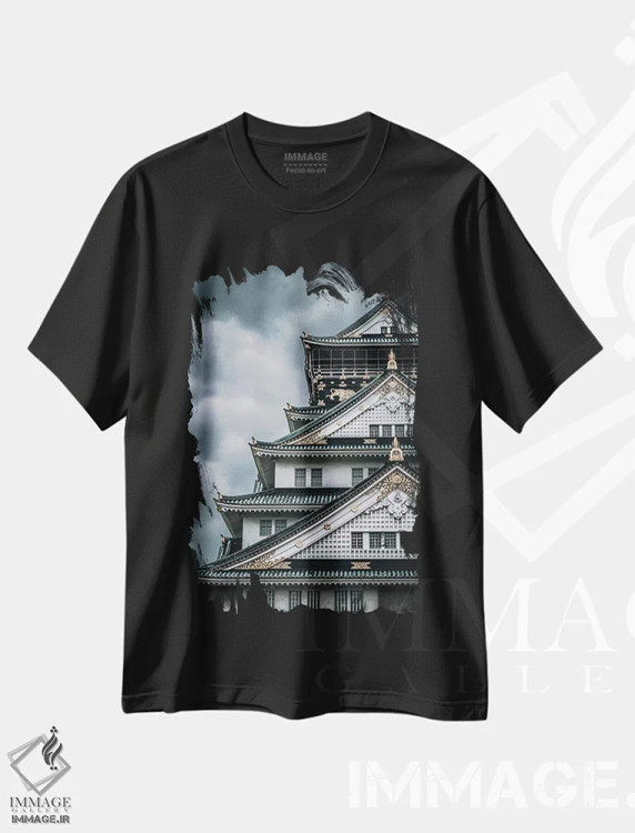 تیشرت مشکی طرح دار جزئیات اوساکا، مدیوم اثر جین ریکس | immage.ir