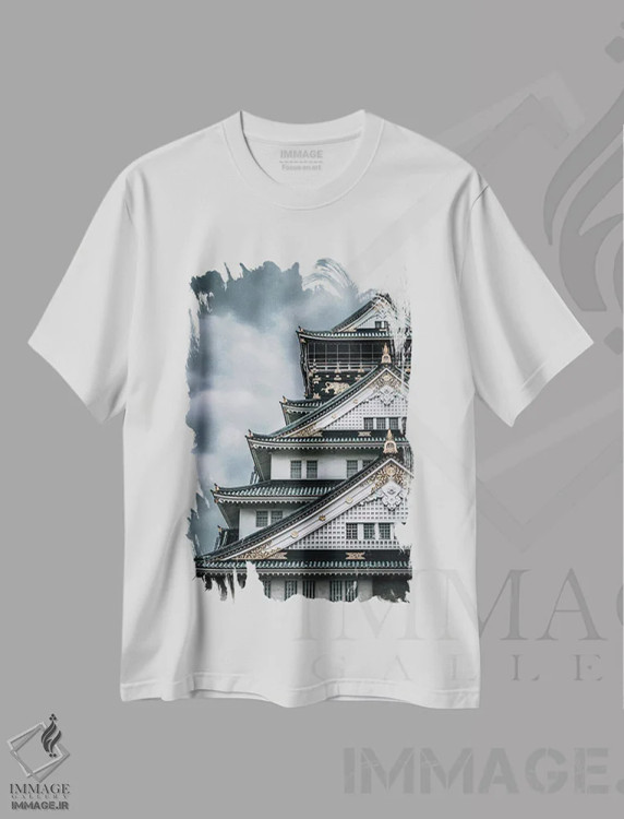 تیشرت سفید طرح دار جزئیات اوساکا، مدیوم اثر جین ریکس | فروشگاه ایماژ