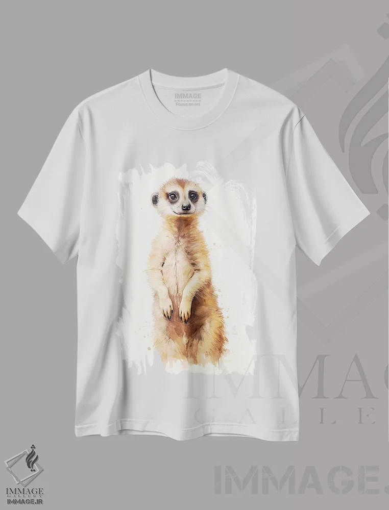 تیشرت سفید طرح دار میرکت با آبرنگ، مدیوم اثر جین ریکس | immage.ir