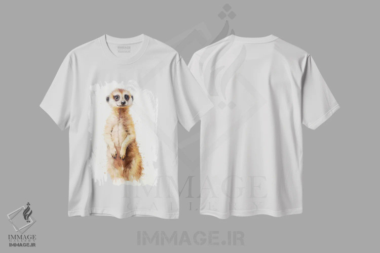 تیشرت سفید طرح دار میرکت با آبرنگ، مدیوم اثر جین ریکس | immage.ir