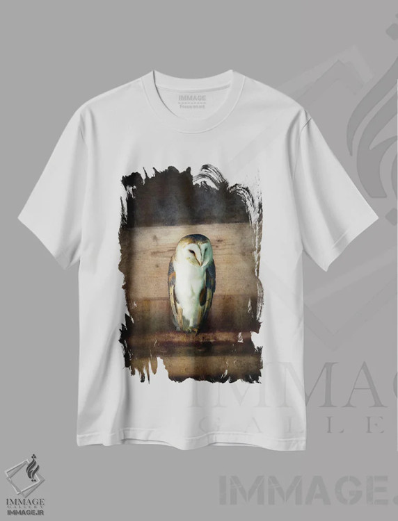 تیشرت سفید طرح دار Vintage Style,جغد انبار، مدیوم اثر جین ریکس | immage.ir