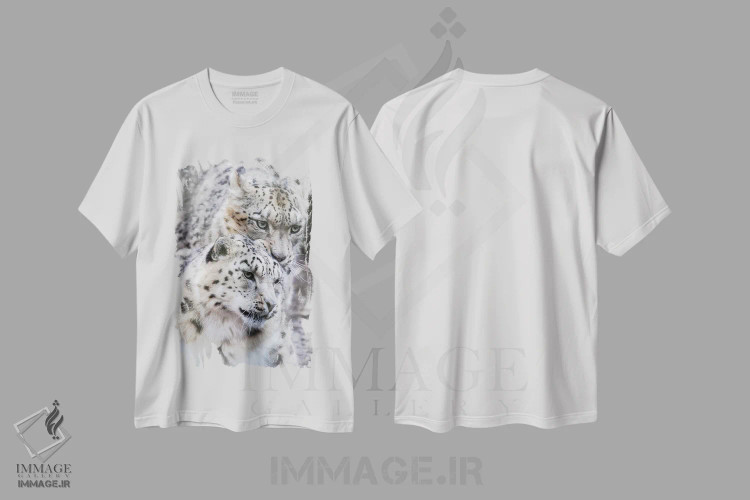 تیشرت سفید طرح دار Male And Female,پلنگ برفی، نر و ماده، عکاسی ماکرو اثر جین ریکس | immage.ir