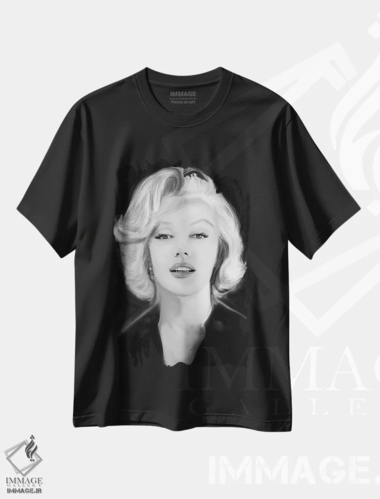تیشرت مشکی طرح دار نجوای مرلین، تزئینی اثر جری مایکلز | فروشگاه ایماژ
