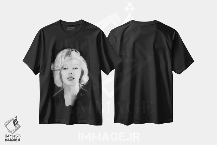 تیشرت مشکی طرح دار نجوای مرلین، تزئینی اثر جری مایکلز | فروشگاه ایماژ