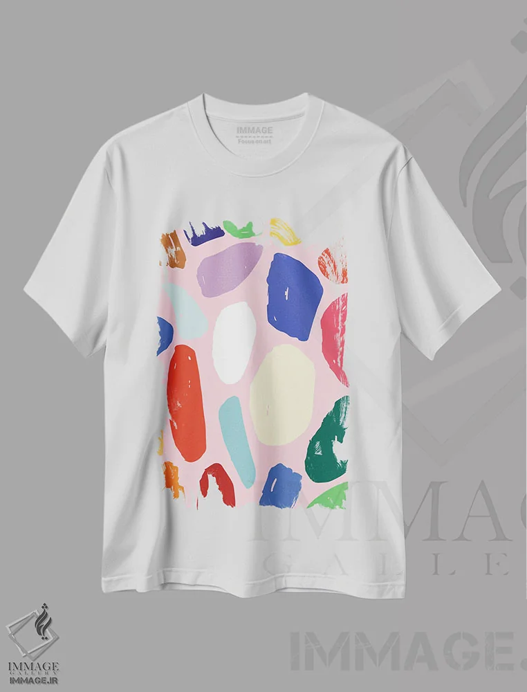 تیشرت سفید طرح دار روشن و جسور ۱ اثر جسیکا بروگینک | immage.ir