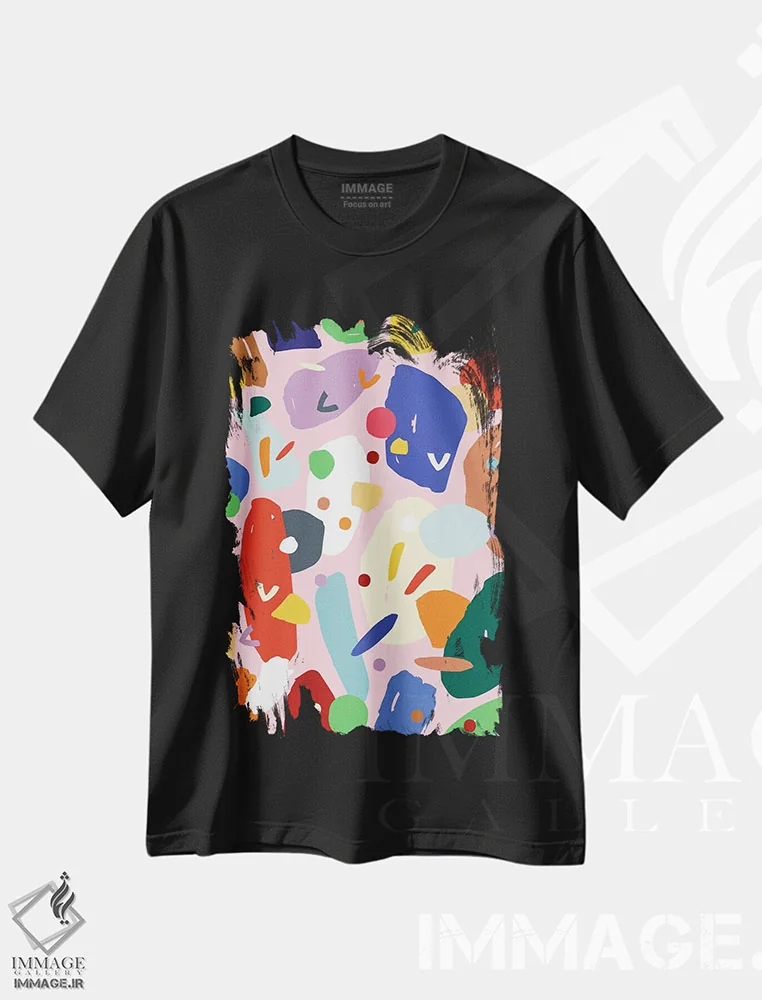 تیشرت مشکی طرح دار روشن و جسور ۲، آبستره اثر جسیکا بروگینک | immage.ir