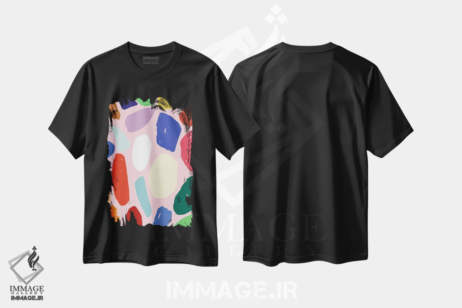 تیشرت مشکی طرح دار روشن و جسور ۱ اثر جسیکا بروگینک | فروشگاه ایماژ