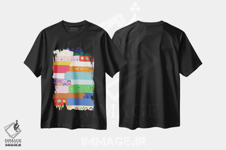 تیشرت مشکی طرح دار روشن و جسور ۴، آبستره اثر جسیکا بروگینک | immage.ir