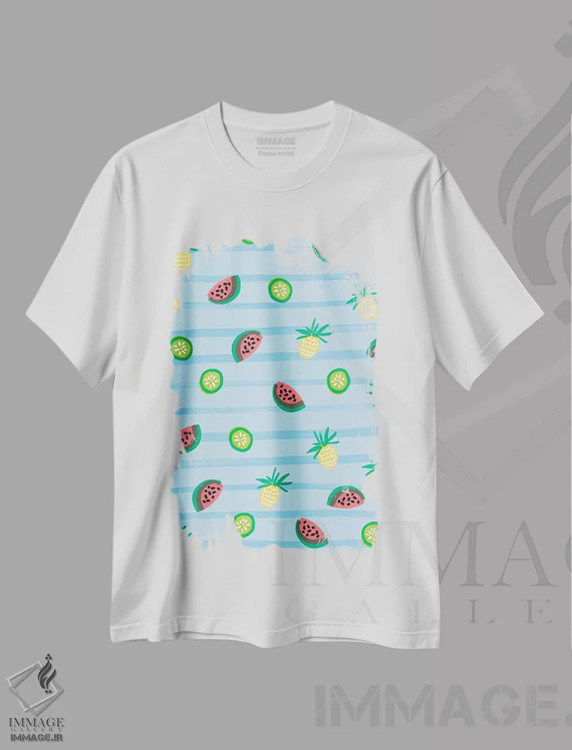 تیشرت سفید طرح دار در زمان جزیره، تزئینی اثر جسیکا بروگینک | immage.ir