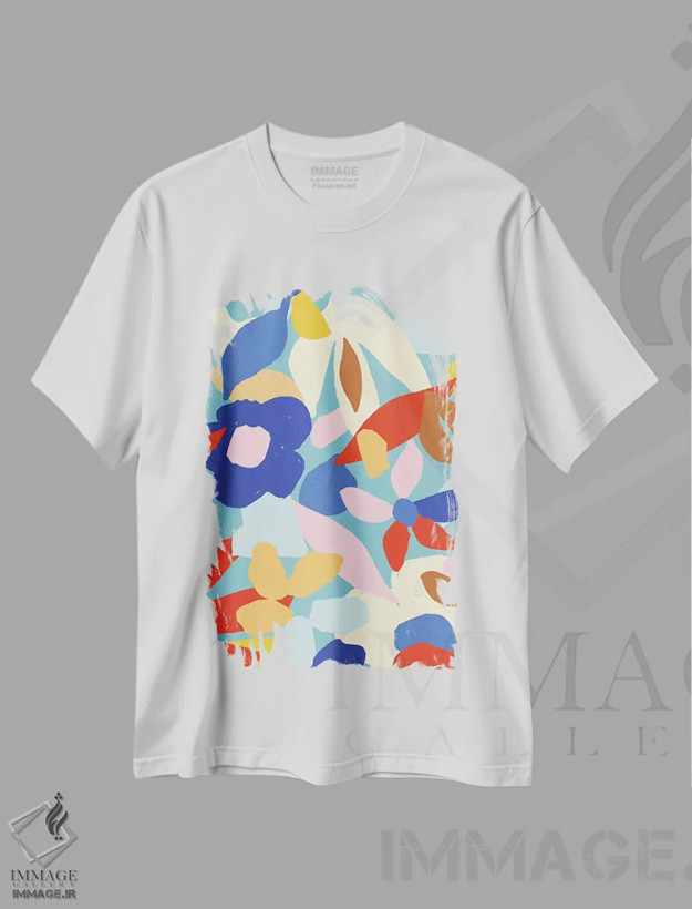 تیشرت سفید طرح دار درخشان و جسورانه هشتم، تزئینی اثر جسیکا بروگینک | فروشگاه ایماژ
