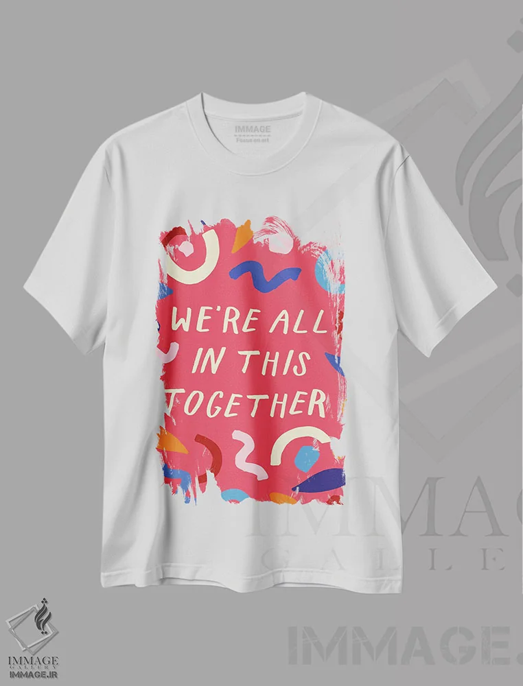 تیشرت سفید طرح دار درخشان و جسورانه نهم، تزئینی اثر جسیکا بروگینک | immage.ir