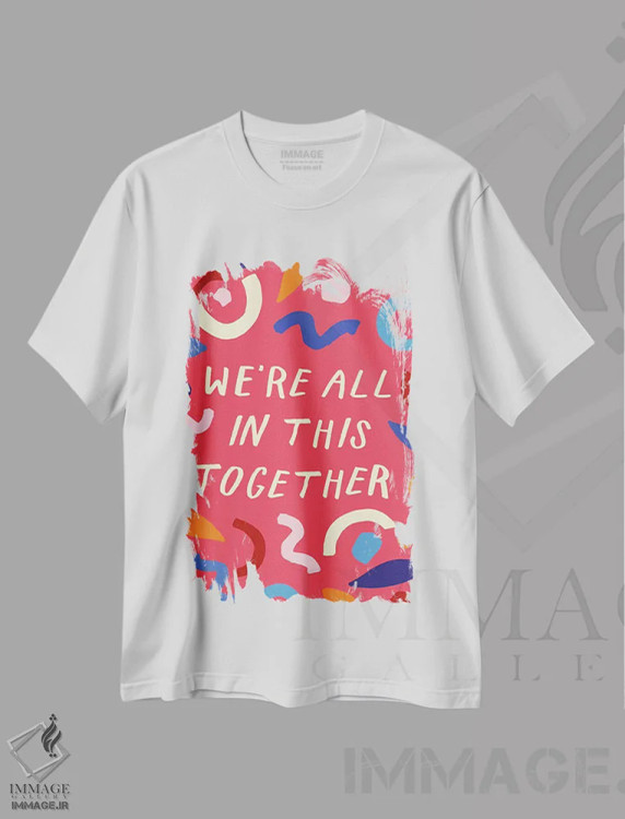 تیشرت سفید طرح دار درخشان و جسورانه نهم، تزئینی اثر جسیکا بروگینک | immage.ir