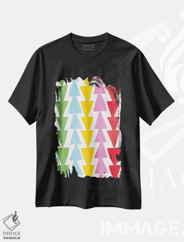 تیشرت مشکی طرح دار گل های پرطراوت دوم، آبستره اثر جسیکا بروگینک | فروشگاه ایماژ