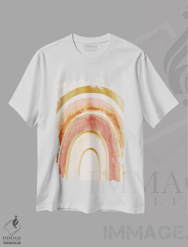 تیشرت سفید طرح دار غروب گرم چهارم اثر جسیکا بروگینک | فروشگاه ایماژ