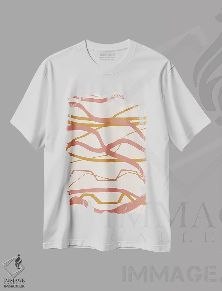 تیشرت سفید طرح دار غروب گرم سوم اثر جسیکا بروگینک | immage.ir