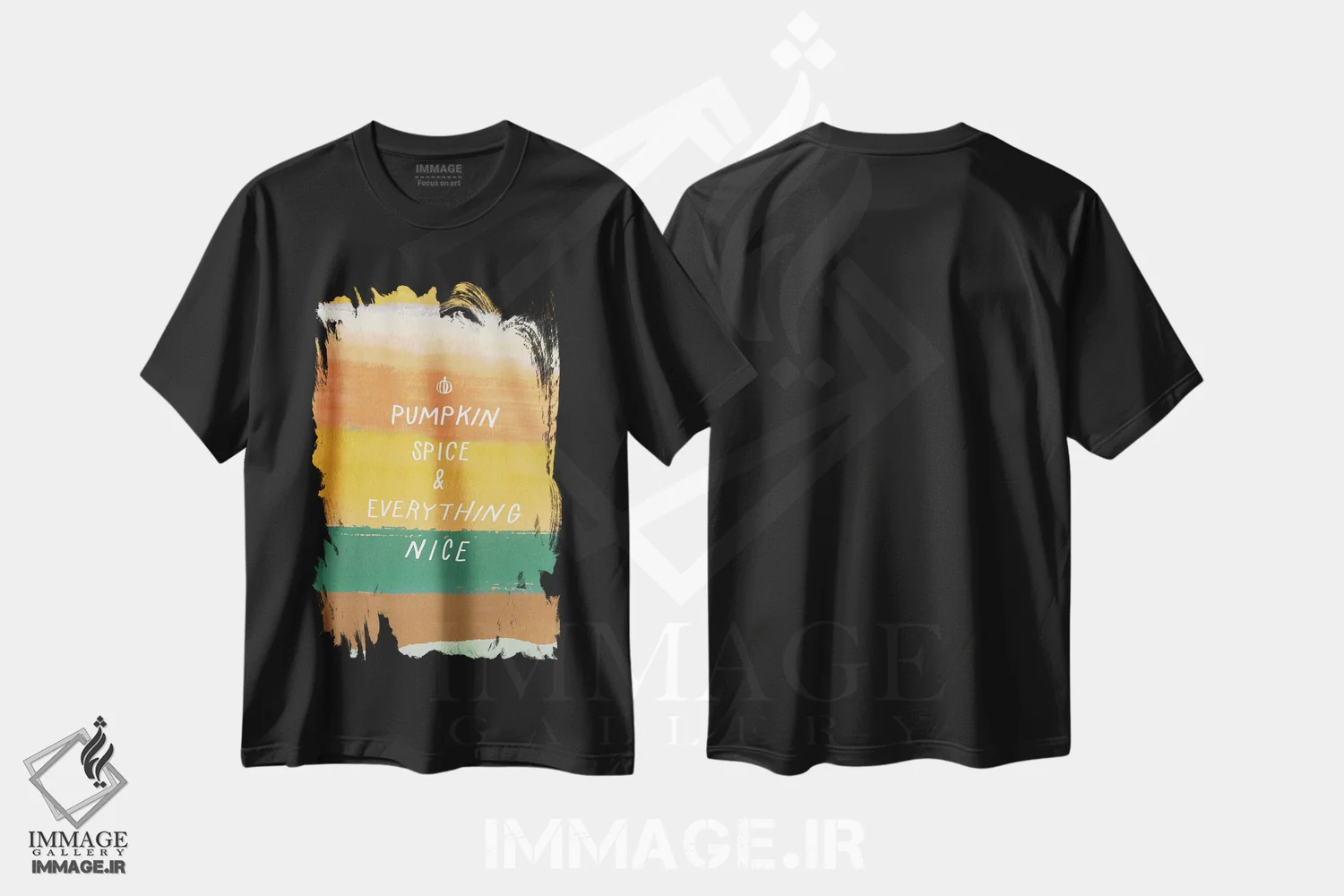 تیشرت مشکی طرح دار ادویه کدو حلوایی، تزئینی اثر جسیکا بروگینک | immage.ir