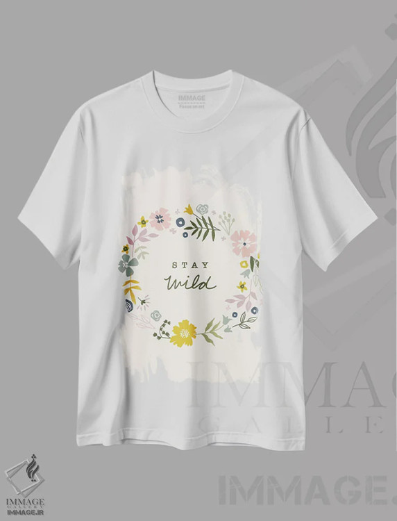 تیشرت سفید طرح دار باغ های گیاه شناسی اول، دکور بوهمی اثر جسیکا بروگینک | فروشگاه ایماژ