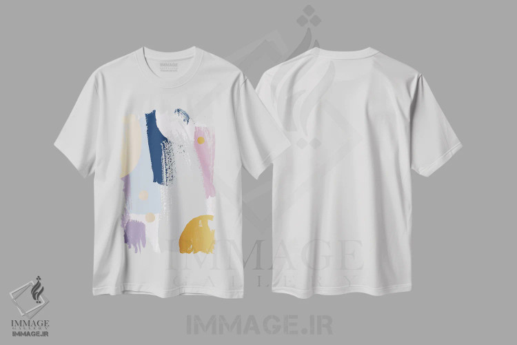 تیشرت سفید طرح دار انتزاعی اثر جسیکا بروگینک | immage.ir