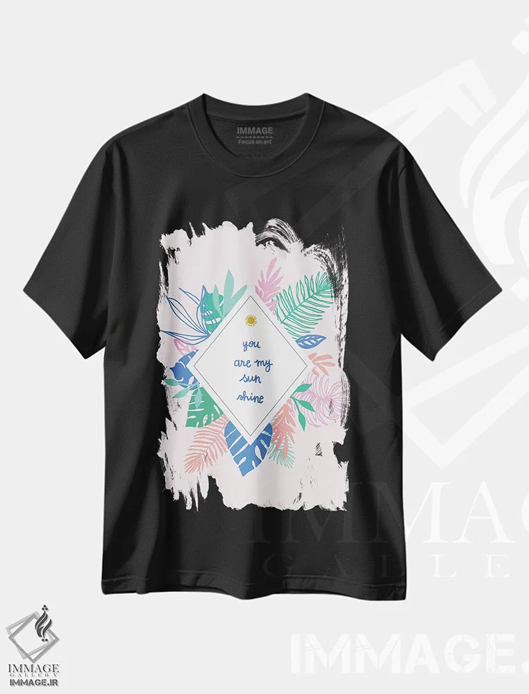تیشرت مشکی طرح دار بهشت استوایی، تزئینی اثر جسیکا بروگینک | immage.ir