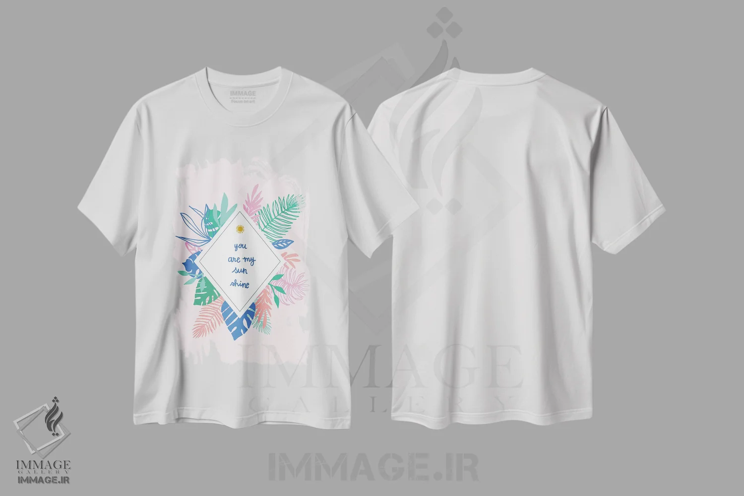 تیشرت سفید طرح دار بهشت استوایی، تزئینی اثر جسیکا بروگینک | فروشگاه ایماژ