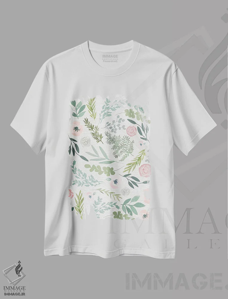 تیشرت سفید طرح دار باغ مخفی سوم، تزئینی اثر جسیکا بروگینک | immage.ir