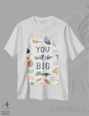 تیشرت سفید طرح دار تو کارهای بزرگی انجام خواهی داد، تزئینی اثر جسیکا بروگینک | فروشگاه ایماژ