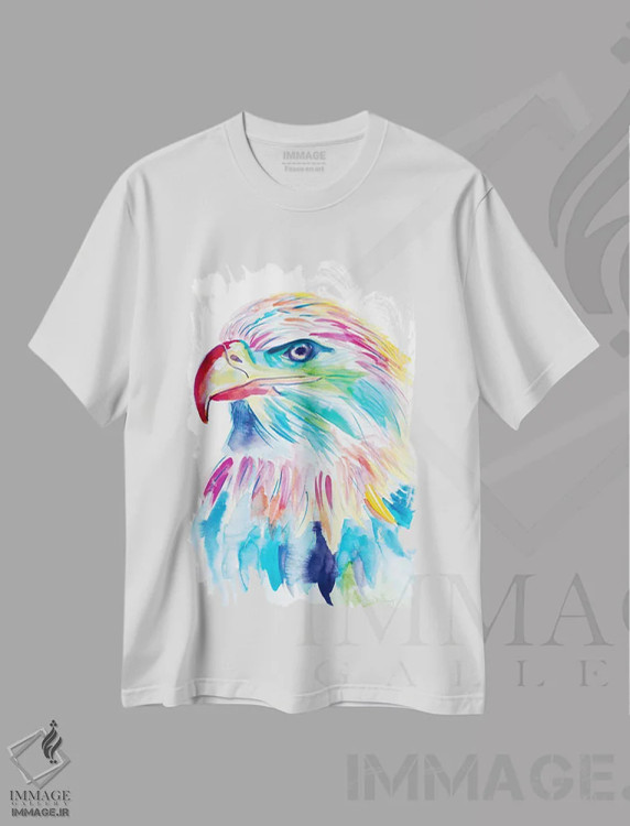 تیشرت سفید طرح دار عقاب بی پر آبرنگی، مدیوم اثر جنیفر سیلی | immage.ir