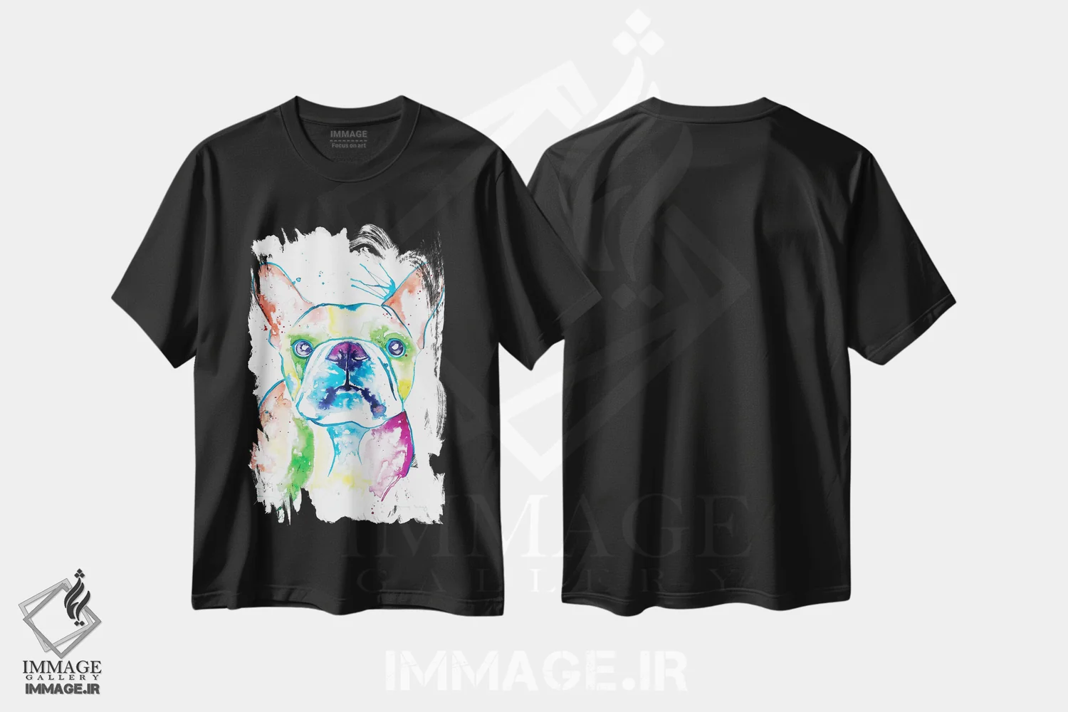 تیشرت مشکی طرح دار فرنچی آبرنگی اول اثر جنیفر سیلی | immage.ir