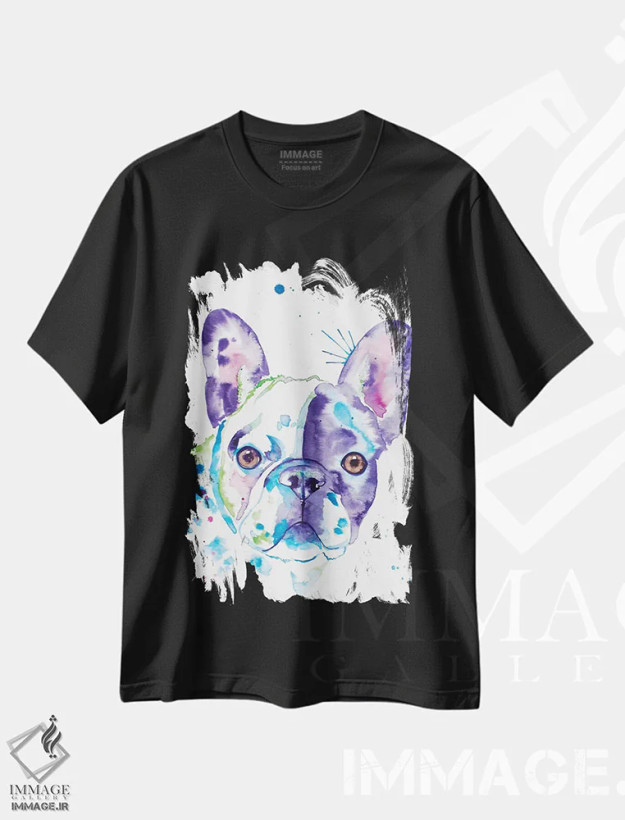 تیشرت مشکی طرح دار فرنچی آبرنگی دوم، مدیوم اثر جنیفر سیلی | فروشگاه ایماژ