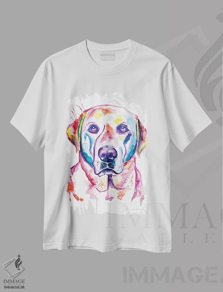تیشرت سفید طرح دار لب زرد آبرنگی، مدیوم اثر جنیفر سیلی | immage.ir