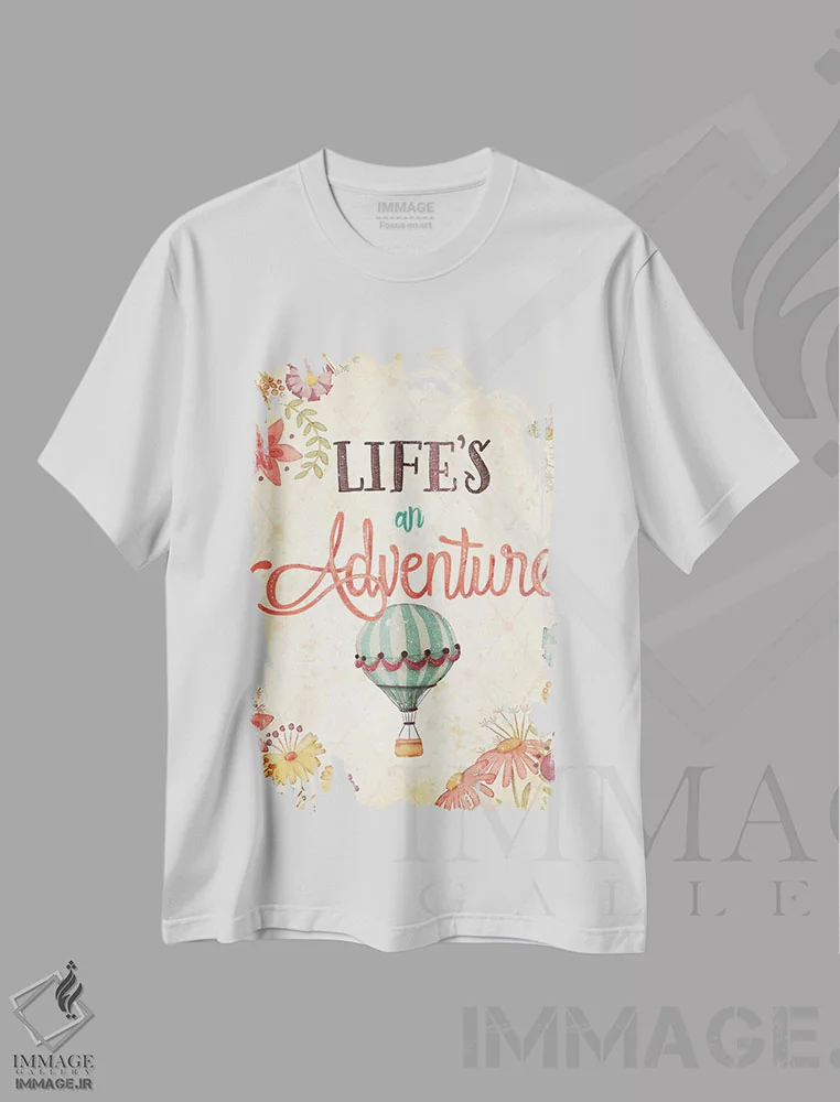 تیشرت سفید طرح دار از ماجراجویی های زندگی لذت ببر اول، تزئینی اثر جوزفینا | immage.ir