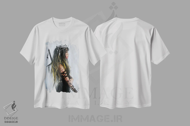 تیشرت سفید طرح دار حفظ شجاعت، دکوراسیون جایگزین اثر جاستین گِداک | immage.ir