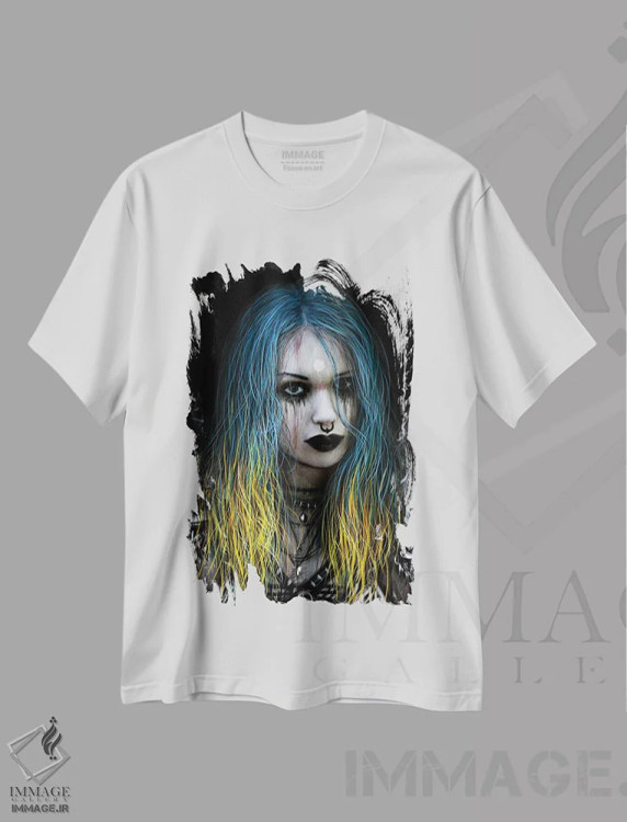 تیشرت سفید طرح دار نور ستارگان، دکوراسیون جایگزین اثر جاستین گِداک | فروشگاه ایماژ