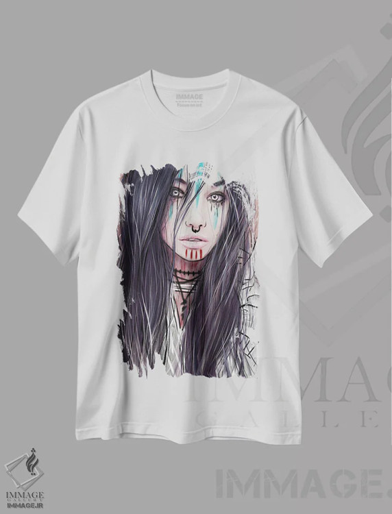 تیشرت سفید طرح دار نقره ای، دکوراسیون جایگزین اثر جاستین گِداک | immage.ir