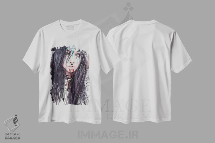 تیشرت سفید طرح دار نقره ای، دکوراسیون جایگزین اثر جاستین گِداک | immage.ir