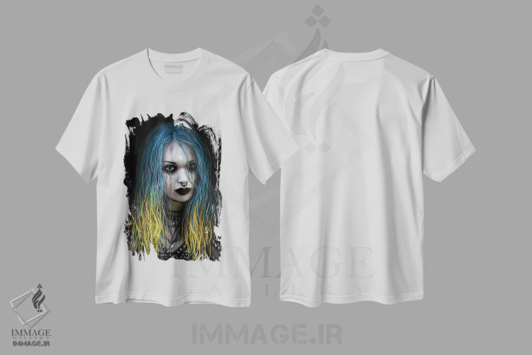 تیشرت سفید طرح دار نور ستارگان، دکوراسیون جایگزین اثر جاستین گِداک | فروشگاه ایماژ