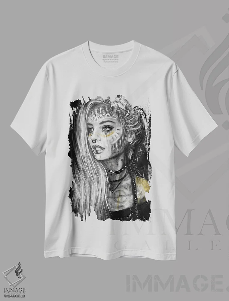 تیشرت سفید طرح دار شکوفا شو و پیروز شو، دکوراسیون جایگزین اثر جاستین گِداک | immage.ir