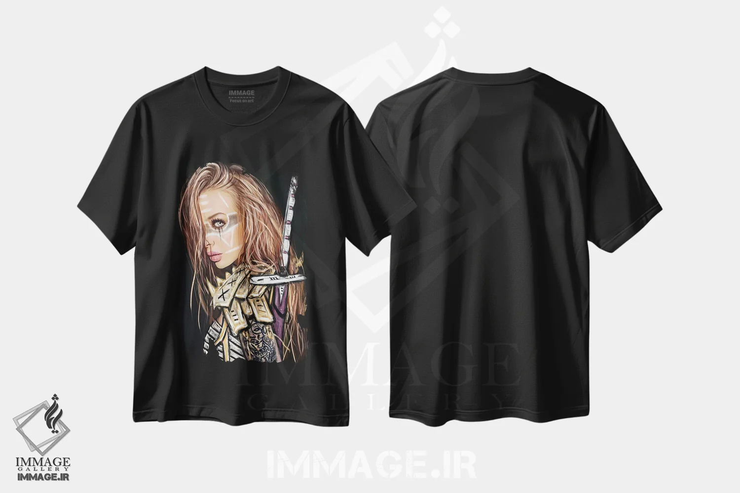 تیشرت مشکی طرح دار هنوز هم قوی تر، دکوراسیون جایگزین اثر جاستین گِداک | immage.ir