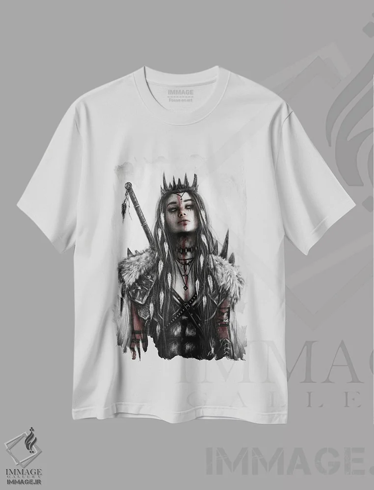 تیشرت سفید طرح دار وحشی، دکوراسیون جایگزین اثر جاستین گِداک | immage.ir