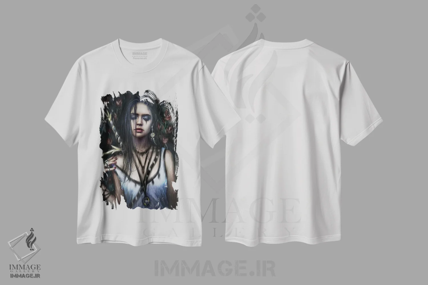 تیشرت سفید طرح دار در باغ رز، دکوراسیون جایگزین اثر جاستین گِداک | immage.ir
