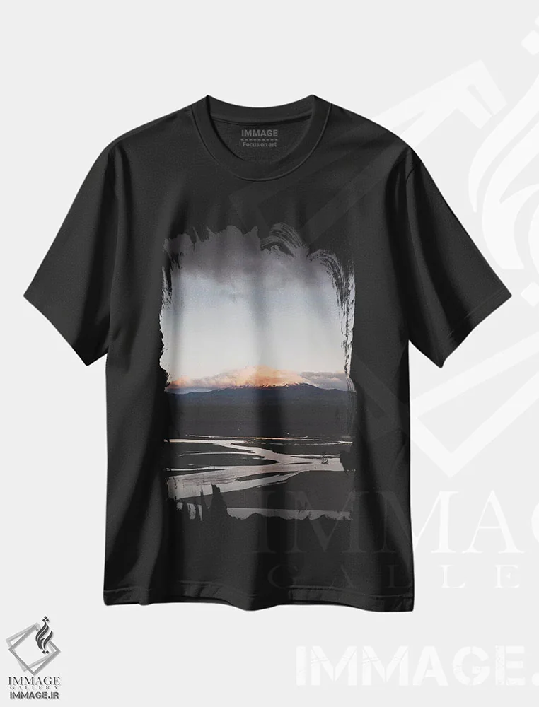 تیشرت مشکی طرح دار هکلا هنگام غروب، مدیوم اثر جو شاتر | immage.ir