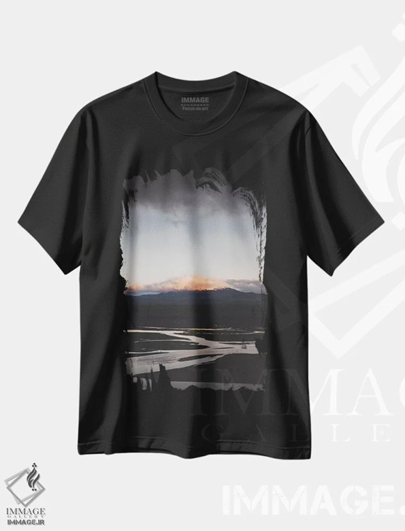 تیشرت مشکی طرح دار هکلا هنگام غروب، مدیوم اثر جو شاتر | immage.ir