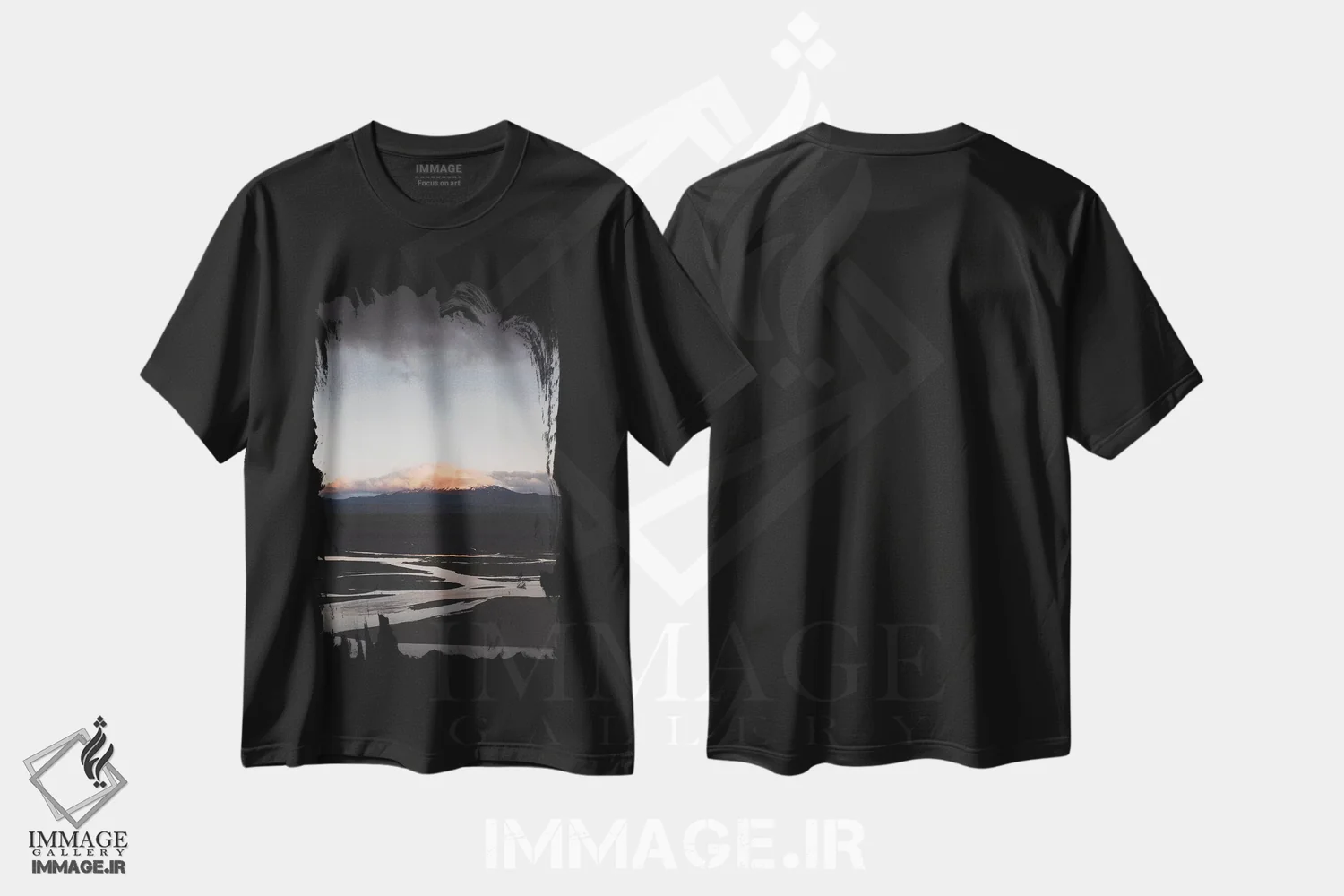 تیشرت مشکی طرح دار هکلا هنگام غروب، مدیوم اثر جو شاتر | immage.ir