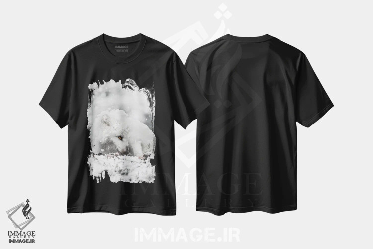 تیشرت مشکی طرح دار تنقل خوردن در برف، مدیوم اثر جو شاتر | فروشگاه ایماژ