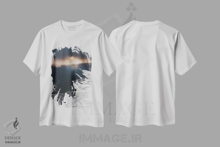 تیشرت سفید طرح دار تیغ های پوشیده از برف، مدیوم اثر جو شاتر | فروشگاه ایماژ