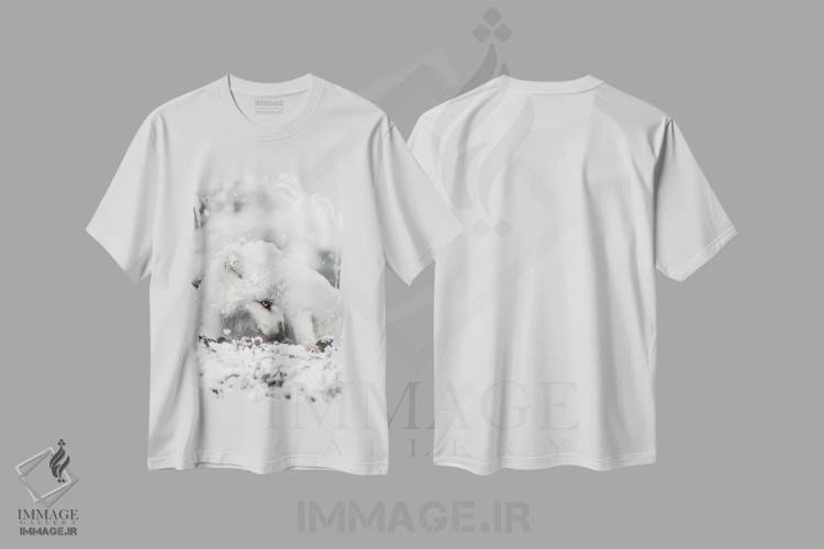 تیشرت سفید طرح دار تنقل خوردن در برف، مدیوم اثر جو شاتر | immage.ir