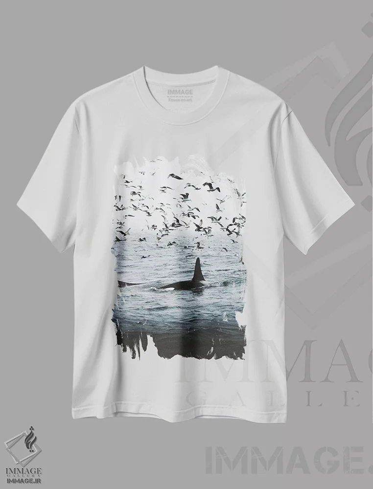 تیشرت سفید طرح دار همزیستی، مدیوم اثر جو شاتر | فروشگاه ایماژ