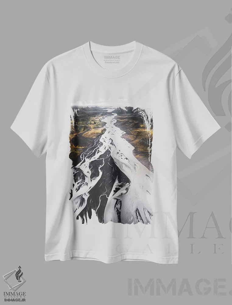 تیشرت سفید طرح دار رودخانهٔ بزرگ، مدیوم اثر جو شاتر | فروشگاه ایماژ