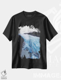 تیشرت مشکی طرح دار رودخانهٔ آبی یخ، مدیوم اثر جو شاتر | فروشگاه ایماژ